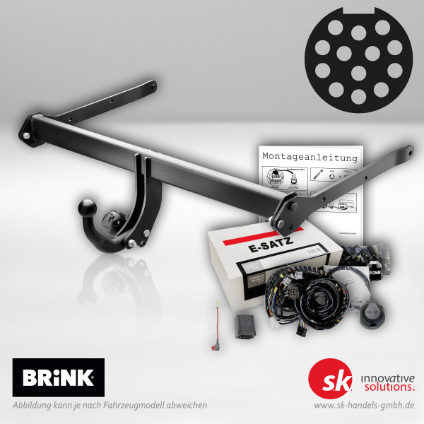 Starre Anhängerkupplung von BRINK inklusive 13-poligem Elektrosatz für FORD S-Max (CJ)